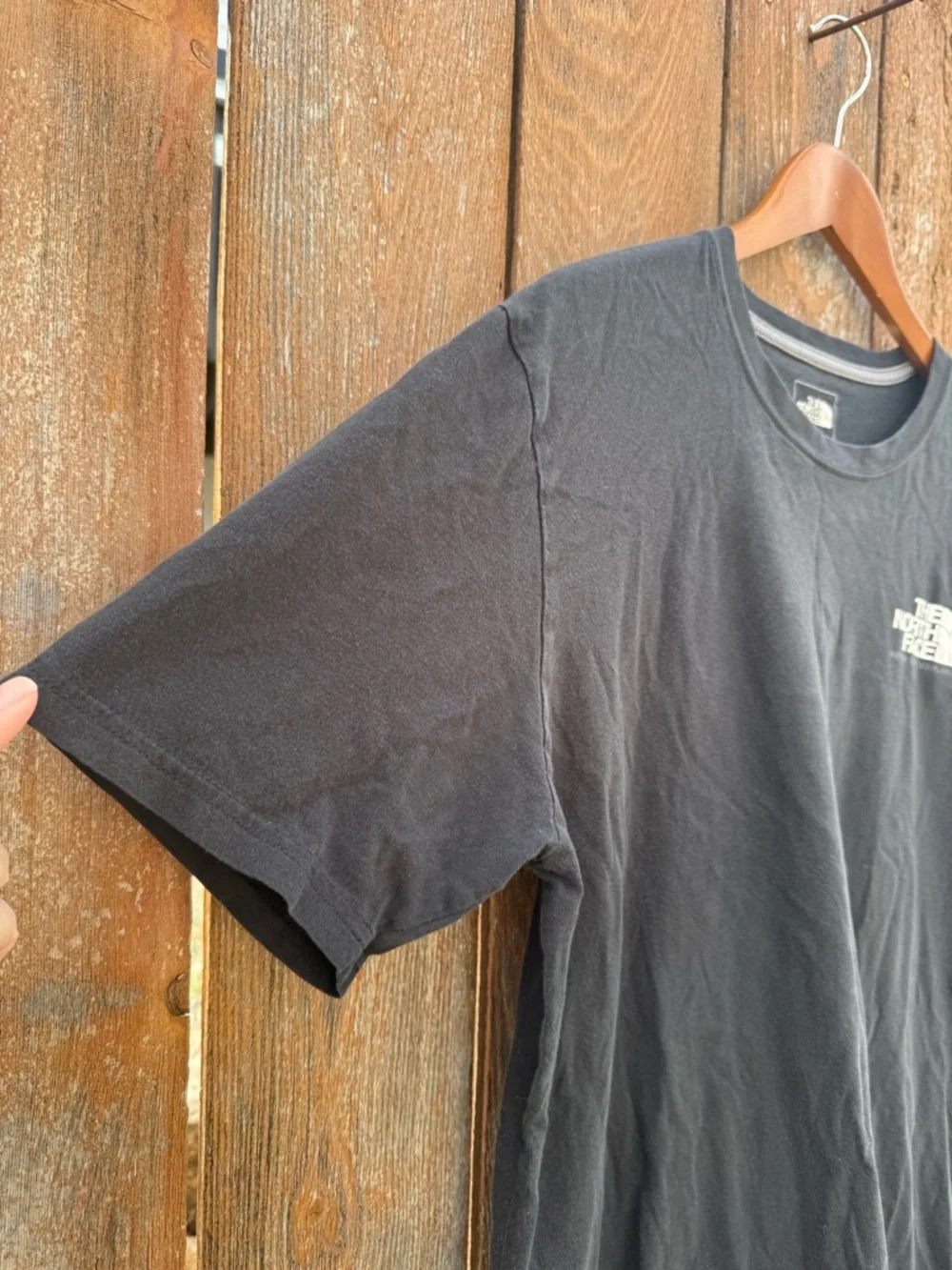 North Face Men’s Black White Logo Short Sleeve Tee Shirt Size Large